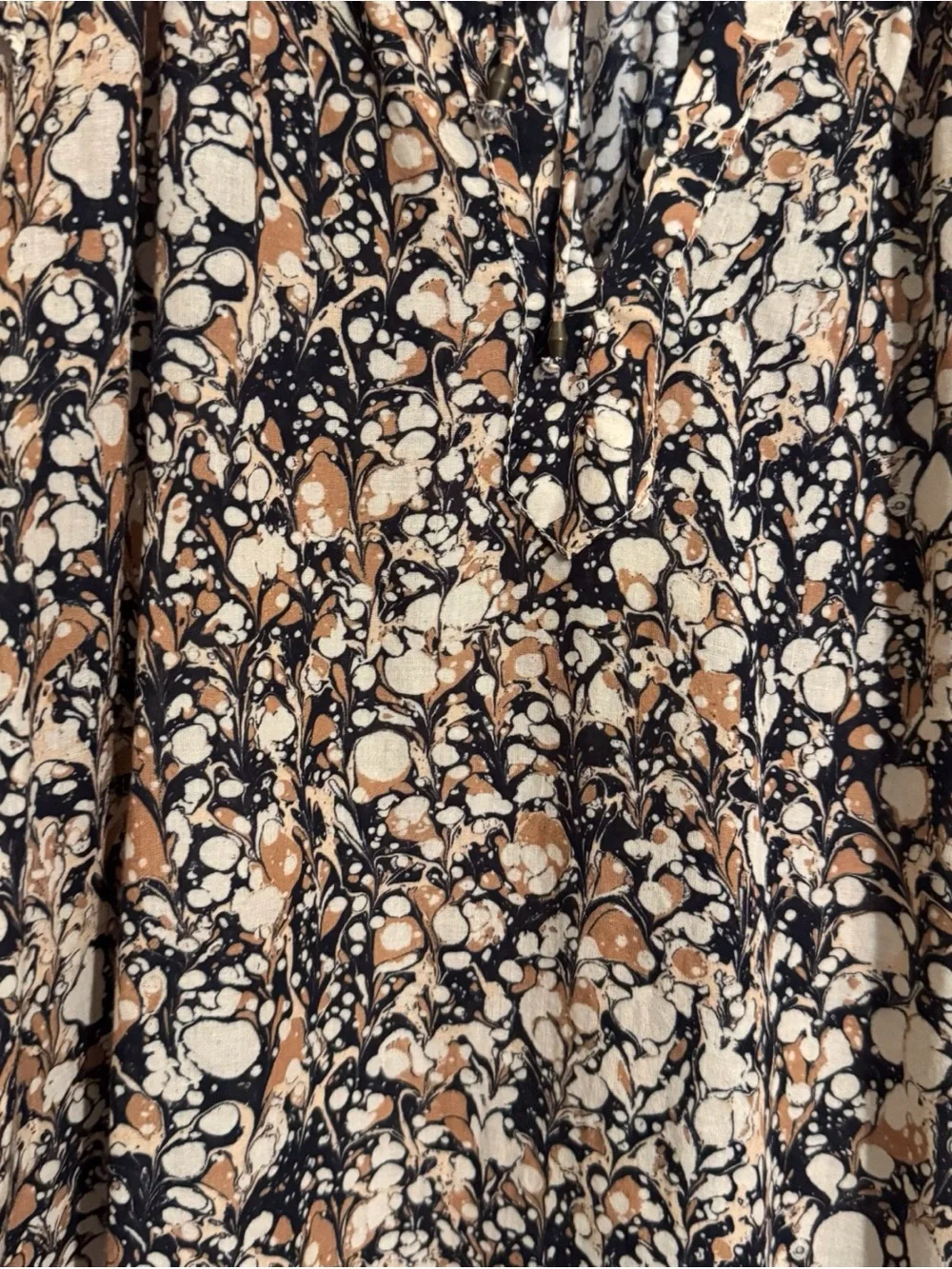 Ulla Johnson Size 0 Floral Marble Print Aiko Blouse Top Boho Cottagecore Western